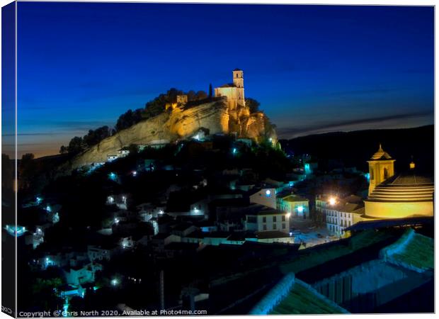 Montefrio by night. Canvas Print by Chris North