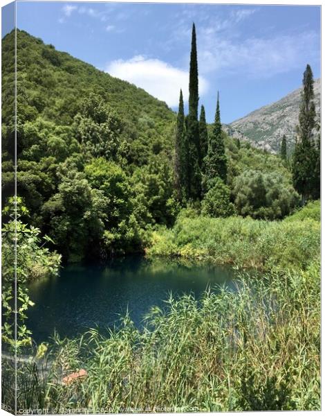 Kefalonia, Outdoor mountain lake Canvas Print by Gaynor Ball