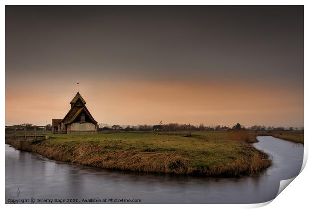 The Isolated St. Thomas Becket Church in the Heart Print by Jeremy Sage