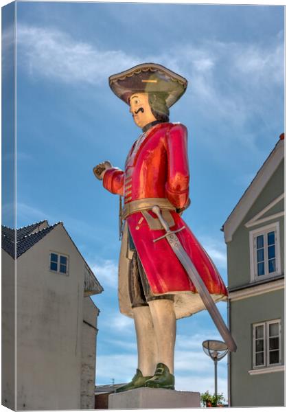 A soldier like whipping post  in the center of the danish town T Canvas Print by Stig Alenäs
