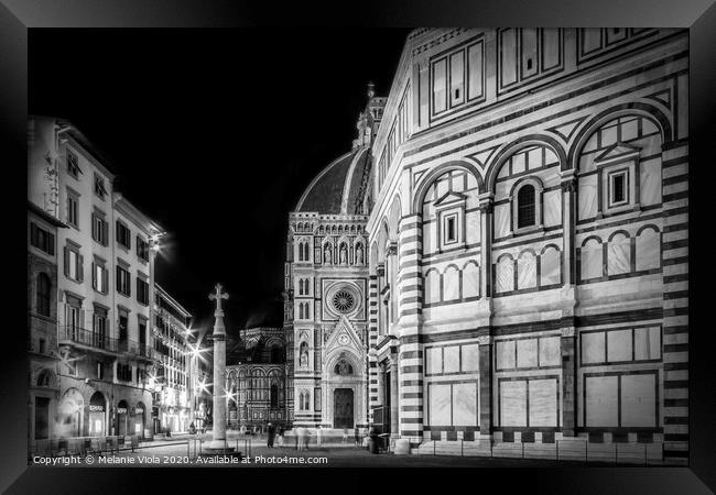 FLORENCE Saint Mary of the Flowers & Baptistery in the evening Framed Print by Melanie Viola