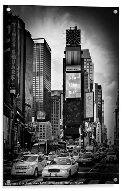 NEW YORK CITY Times Square | Monochrome Acrylic by Melanie Viola