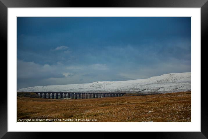 Ribblehead in the snow Framed Mounted Print by Richard Perks