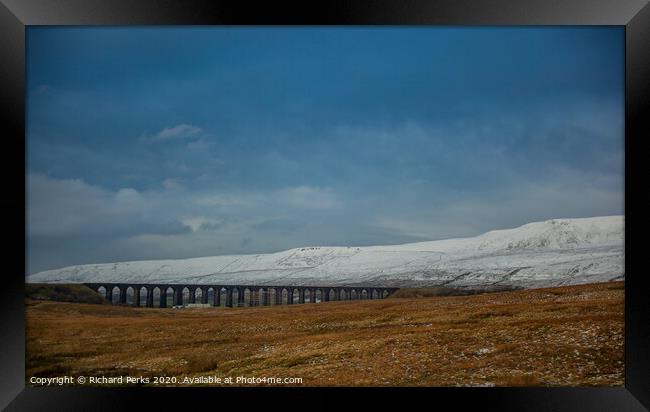 Ribblehead in the snow Framed Print by Richard Perks