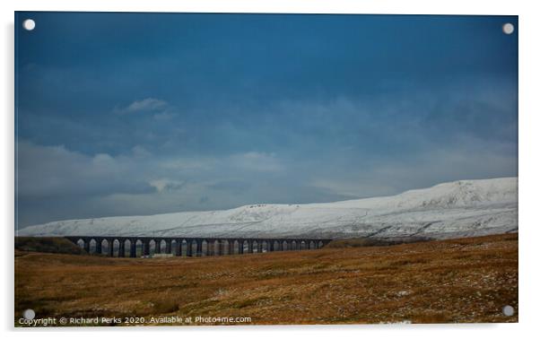 Ribblehead in the snow Acrylic by Richard Perks