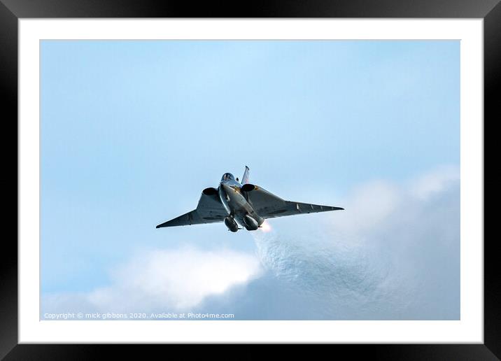 The Saab 35 Draken supersonic fighter jet Aircraft Framed Mounted Print by mick gibbons