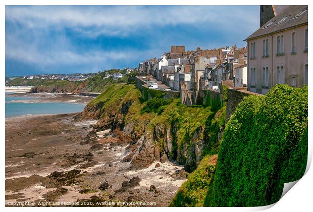 Clifftop Maisons Granville Print by Wight Landscapes