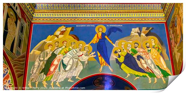 Jesus Disciples Mosaic Saint Michael Cathedral Kiev Ukraine Print by William Perry