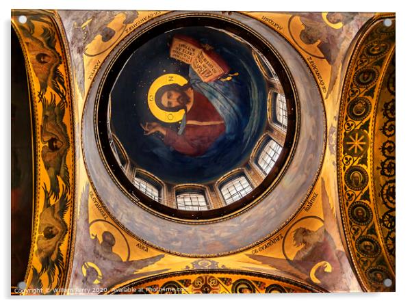 Jesus Dome Basilica Saint Volodymyr Cathedral Kiev Ukraine Acrylic by William Perry
