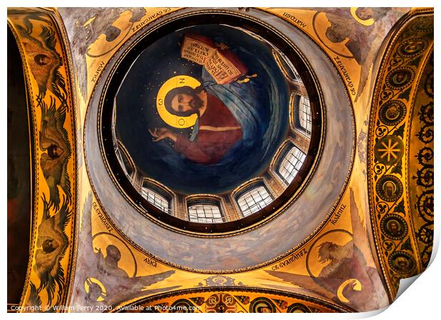 Jesus Dome Basilica Saint Volodymyr Cathedral Kiev Ukraine Print by William Perry