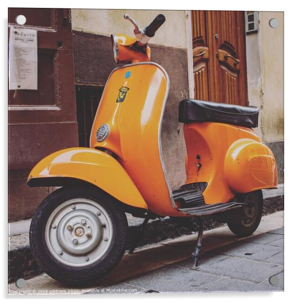 PIAGGIO VESPA  Italian scooter  Acrylic by mick gibbons