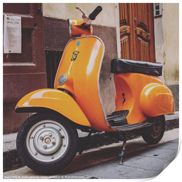 PIAGGIO VESPA  Italian scooter  Print by mick gibbons