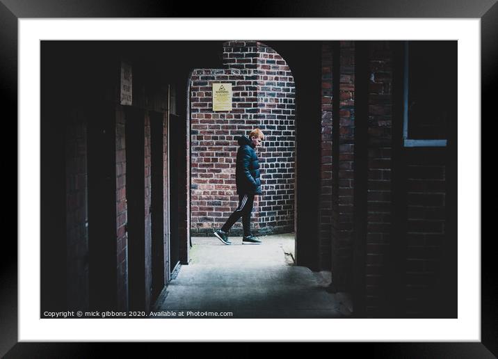 Walking the streets of Newcastle  Framed Mounted Print by mick gibbons