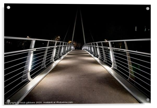 Light Bridge across the River Wear in Durham Acrylic by mick gibbons