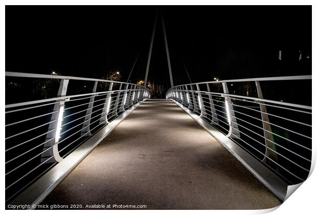 Light Bridge across the River Wear in Durham Print by mick gibbons