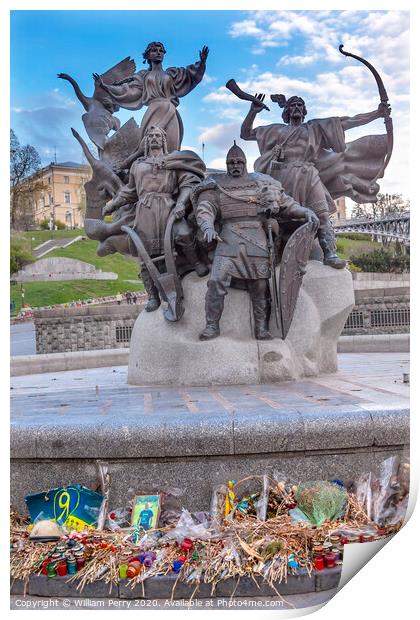 Founders Monument Memorials Maidan Square Kiev Ukraine Print by William Perry