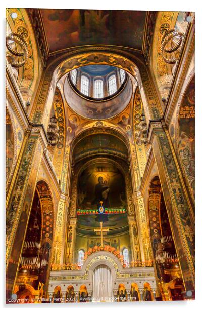 Basilica Dome Saint Volodymyr Cathedral Kiev Ukraine Acrylic by William Perry
