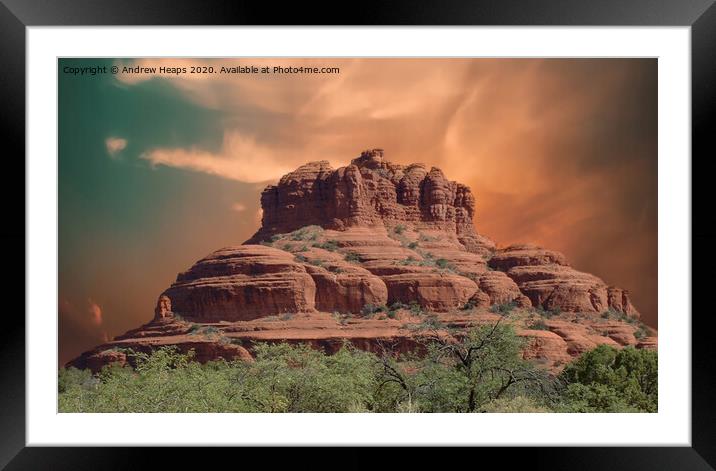 Bell mountain in Arizona desert Framed Mounted Print by Andrew Heaps