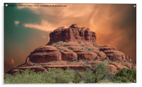 Bell mountain in Arizona desert Acrylic by Andrew Heaps