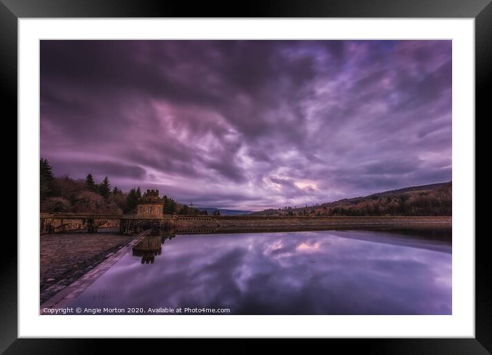 Broomhead Reservoir and Dam Framed Mounted Print by Angie Morton