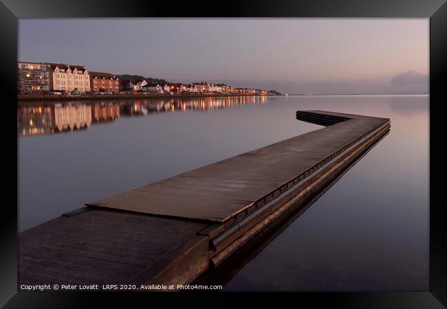 West Kirby Marine Lake and Jetty at Dusk Framed Print by Peter Lovatt  LRPS