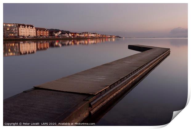 West Kirby Marine Lake and Jetty at Dusk Print by Peter Lovatt  LRPS
