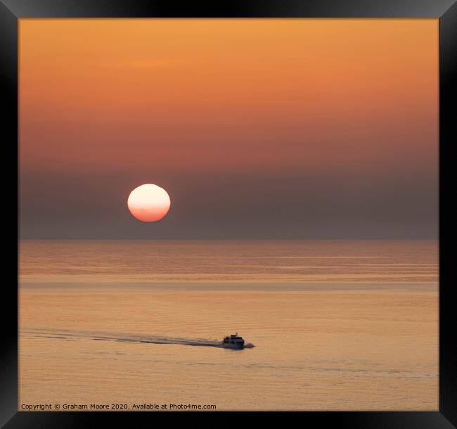 Ferry boat sunset Framed Print by Graham Moore