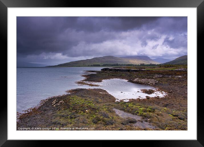 Rain Approaching over the Sound of Mull Framed Mounted Print by Kasia Design