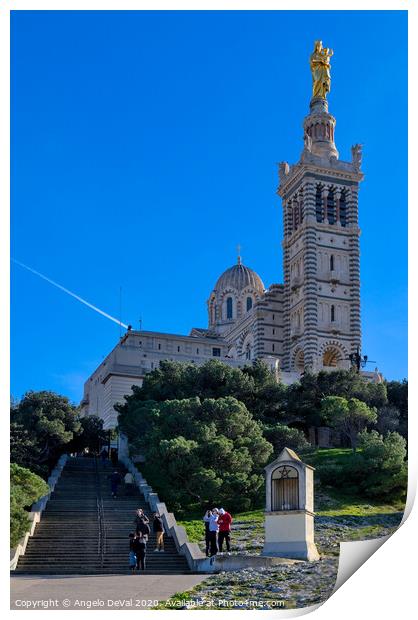 Notre-Dame de la Garde View - Marseilles Print by Angelo DeVal