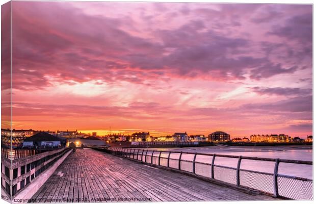 A Glowing Sunset on the Historic Walton Pier Canvas Print by Jeremy Sage