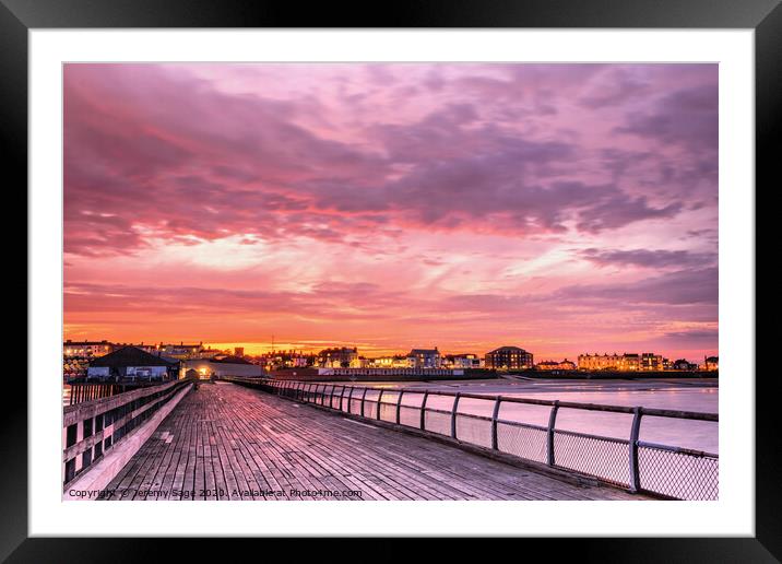A Glowing Sunset on the Historic Walton Pier Framed Mounted Print by Jeremy Sage