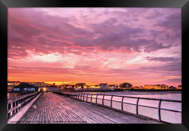 A Glowing Sunset on the Historic Walton Pier Framed Print by Jeremy Sage