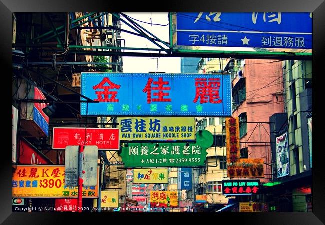 Hong Kong Street Signs Framed Print by Nathalie Hales