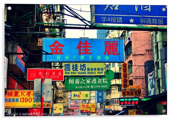 Hong Kong Street Signs Acrylic by Nathalie Hales