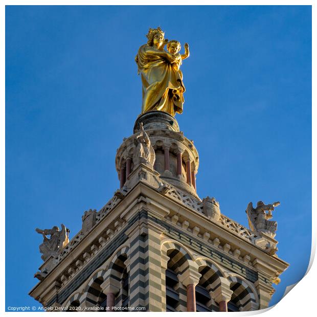 Notre-Dame de la Garde Cathedral Statue Print by Angelo DeVal