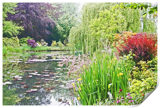 Claude Monet gardens Print by Michael Smith