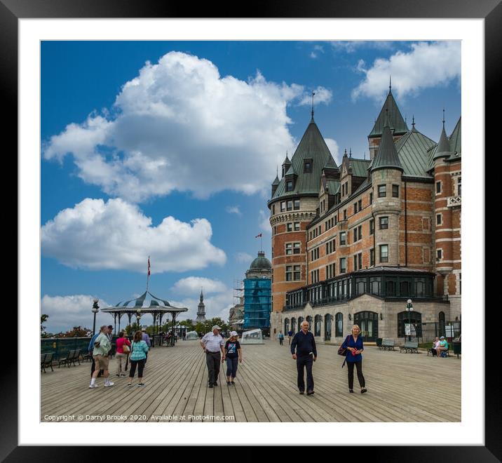 Tourists on the Promenade in Quebec City Framed Mounted Print by Darryl Brooks
