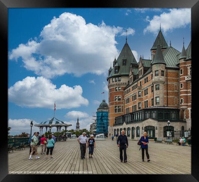 Tourists on the Promenade in Quebec City Framed Print by Darryl Brooks