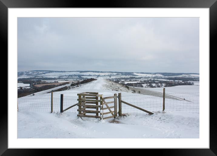 Chilterns in Winter Framed Mounted Print by Graham Custance