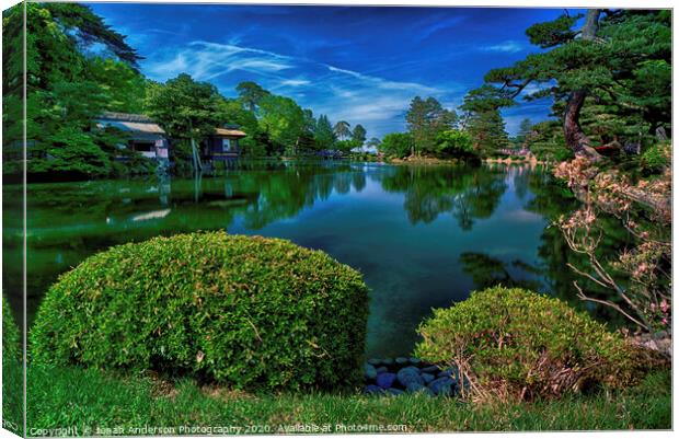 Japanese Garden Pond Canvas Print by Jonah Anderson Photography