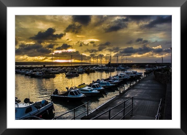Saundersfoot Harbour - Welcome to the Day Framed Mounted Print by Paddy Art