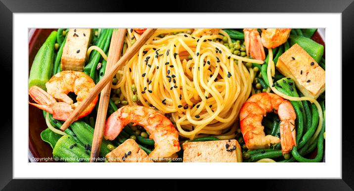 Spaghetti with shrimps Framed Mounted Print by Mykola Lunov Mykola