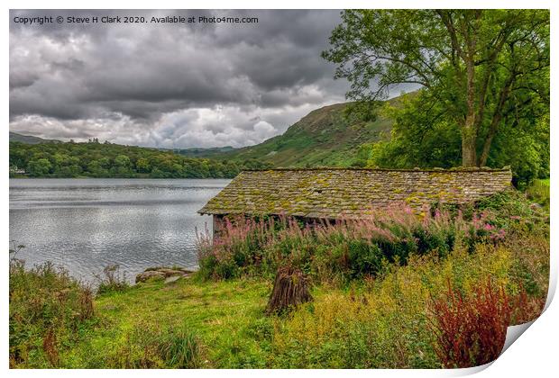 A Boathouse on Grasmere Print by Steve H Clark