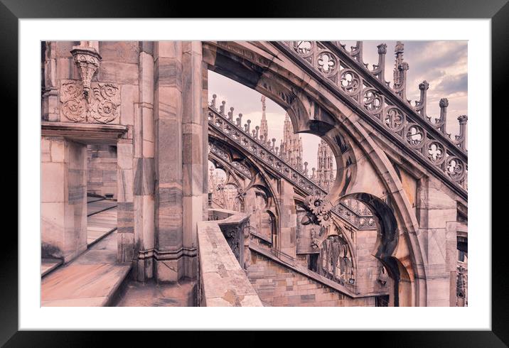 Roof of Duomo, Milan Framed Mounted Print by Richard Downs
