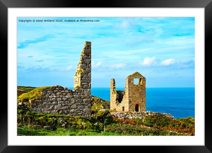 old cornish tin mine Framed Mounted Print by Kevin Britland