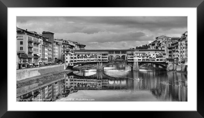  Ponte Vecchio Florence Tuscany Italy Framed Mounted Print by Diana Mower