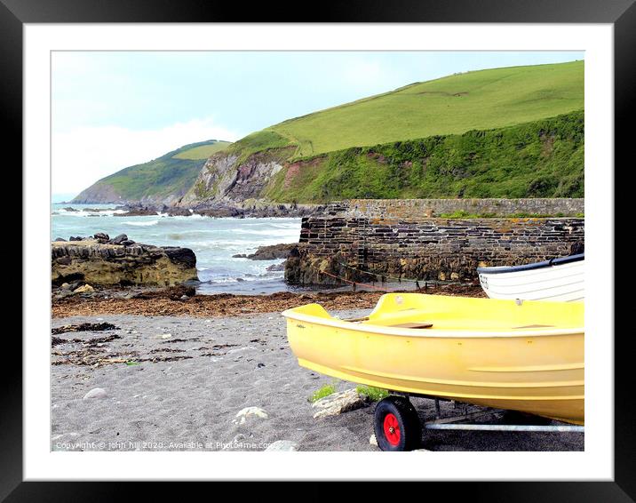 Entrance to Portwrinkle harbour in Cornwall. Framed Mounted Print by john hill