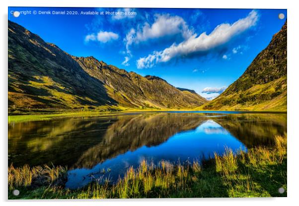 Loch Achtriochtan, Glencoe Acrylic by Derek Daniel