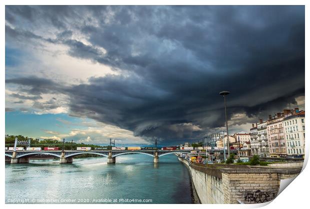 Storm Clouds over Lyon Print by Sebastien Greber