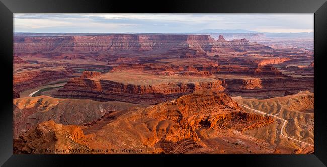 View from Deadhorse Point State Park in Utah at Sunset, USA Framed Print by Pere Sanz